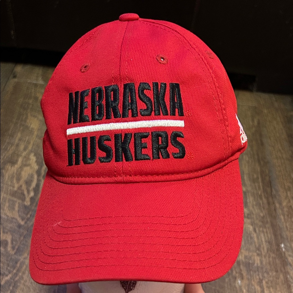 Nebraska Cornhuskers Adidas‎ Climalite Adjustable Hat Cap Unisex Red Embroidered